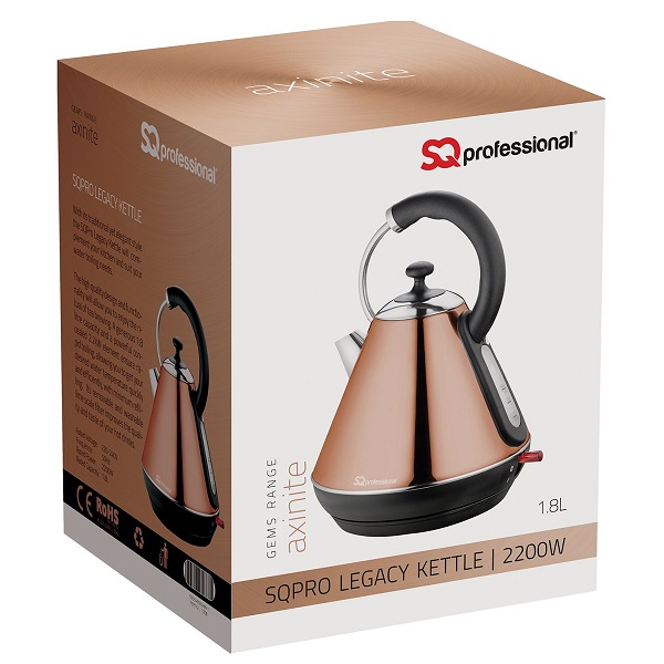 SQ Legacy Cordless Electric Kettle, Fast Boil, 2200W 1.8L Copper
